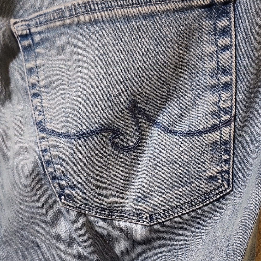 Ag Adriano Goldschmied Blue Skinny Jeans with Distressed Detailing - Picture 8 of 10